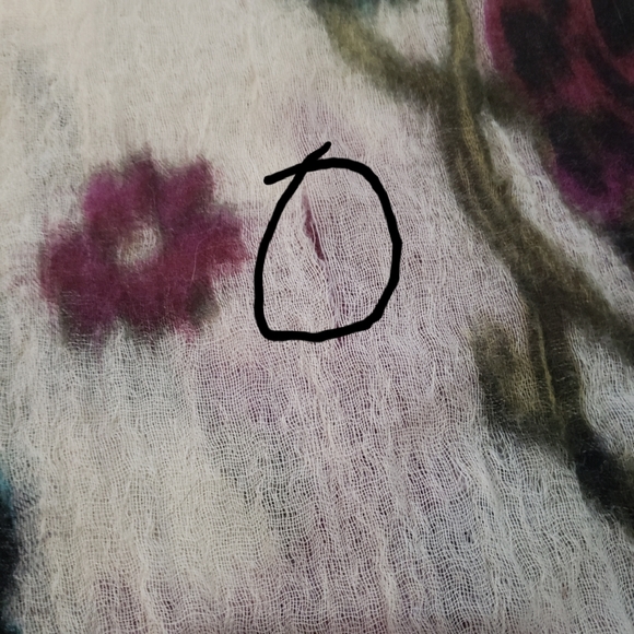 Hang N Hold Wool Crepe Floral Scarf Wrap 2 x68 Inch Raw Hem Colorful Lightweight - Picture 11 of 11